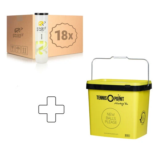 Training Tennisball 18x 4 Ball Tube Plus Ball Bucket 1 Training Tennisball 18x 4 Ball Tube Plus Ball Bucket