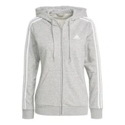 ADIDAS 3 Stripes French Full Zip Hoodie Women